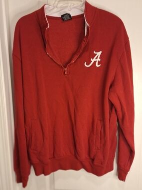 Crimson Tide Red Quarter-Zip Pullover with White 'A' Script / Women's Large